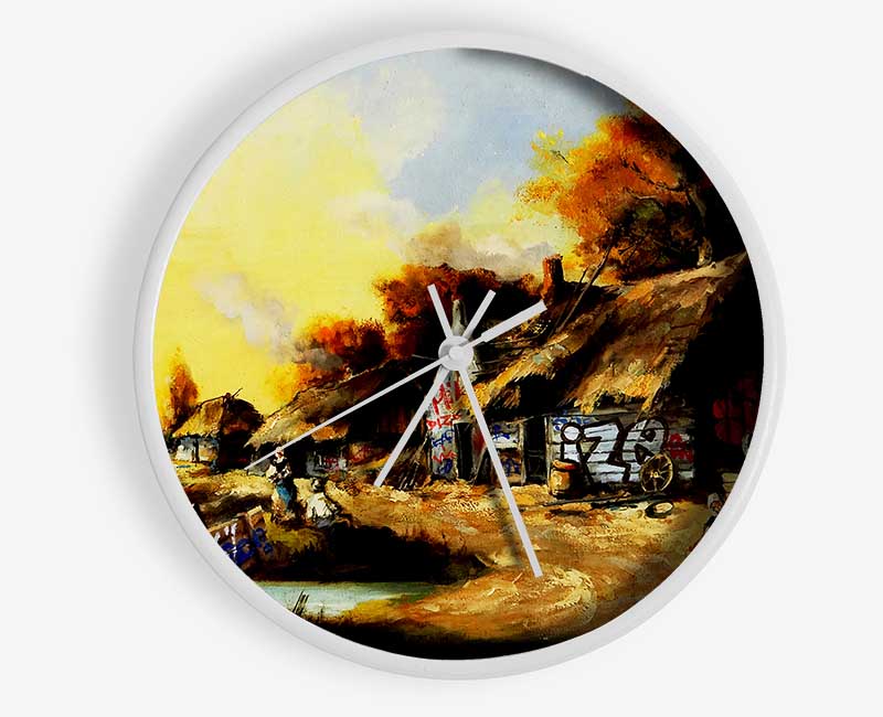 Countryside Graffiti Clock - Wallart-Direct UK