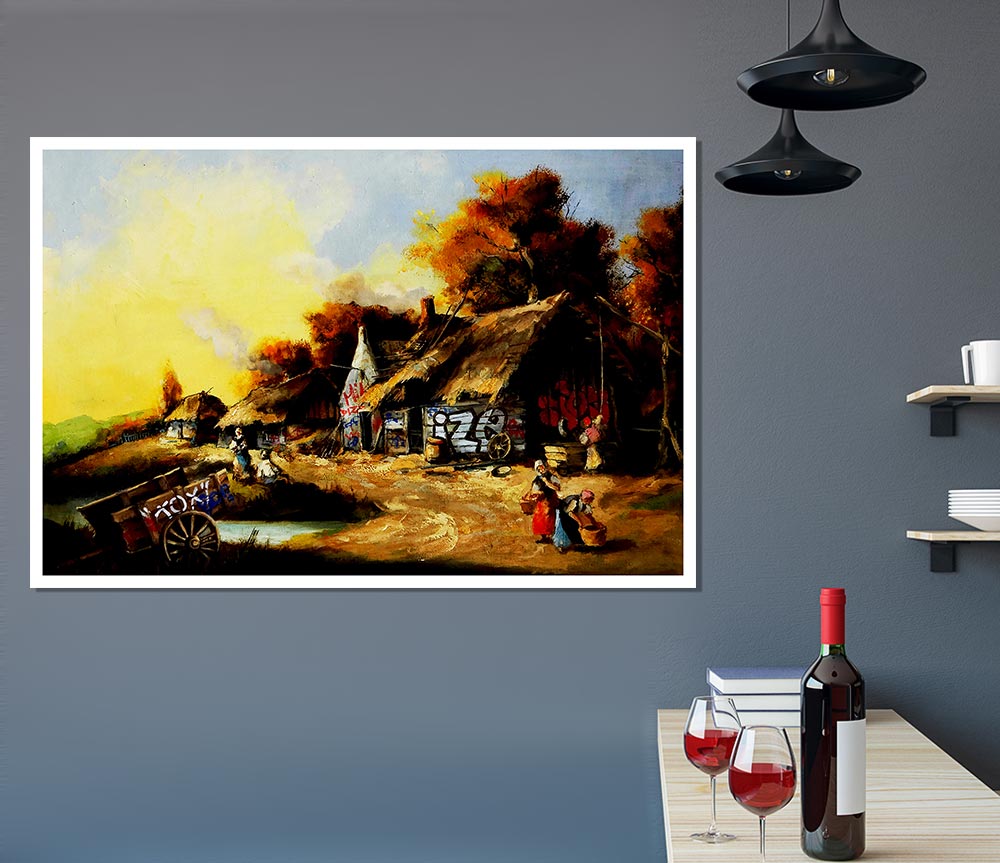 Countryside Graffiti Print Poster Wall Art