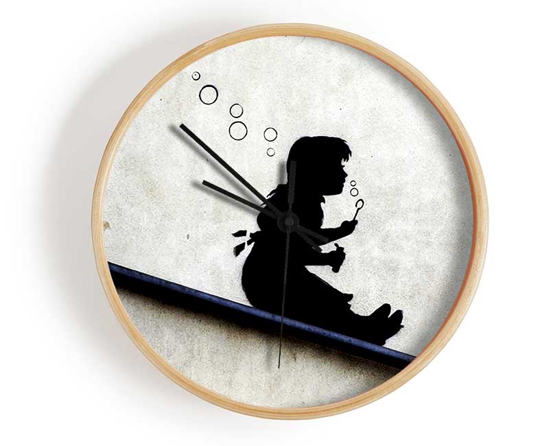 Drain Pipe Bubble Girl Clock - Wallart-Direct UK