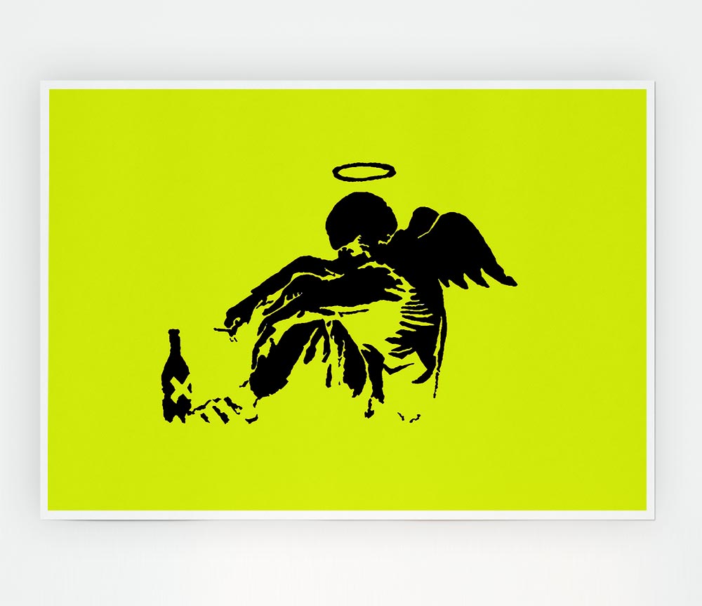 Fallen Angel Lime Print Poster Wall Art