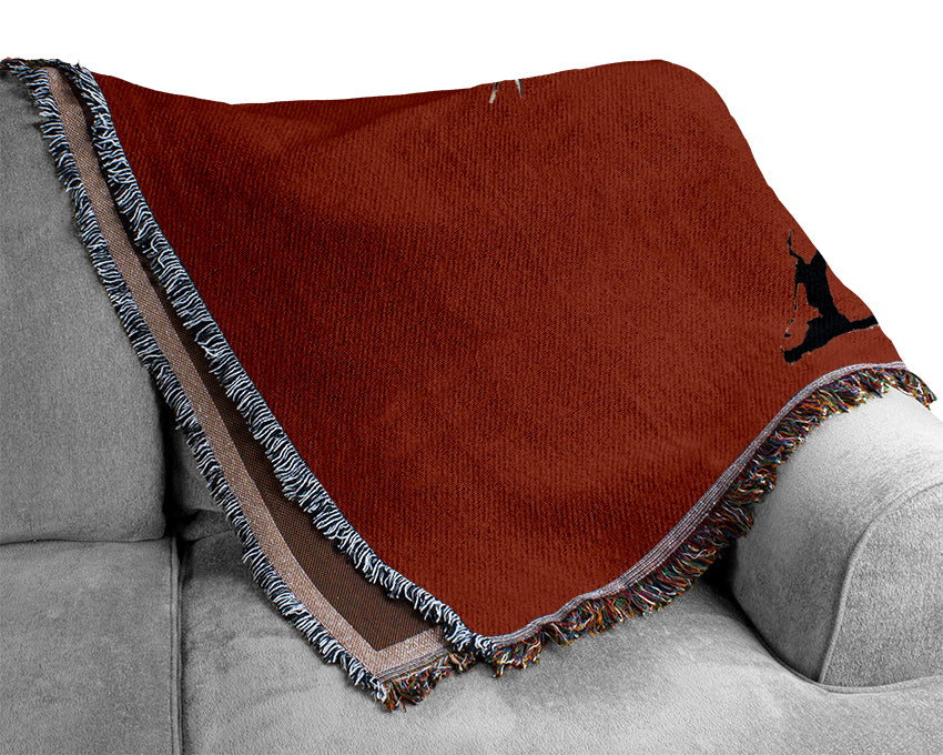 Flower Thrower Red Woven Blanket