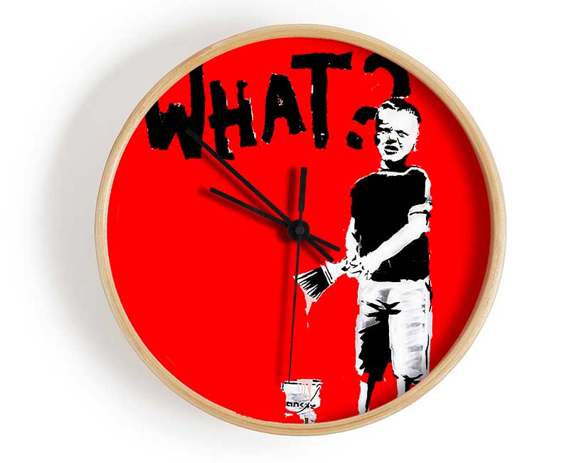 Graffiti Kid What Red Clock - Wallart-Direct UK