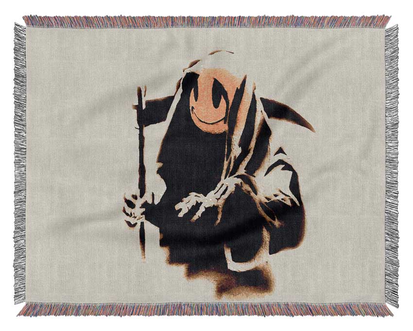 Grim Reaper Beige Woven Blanket