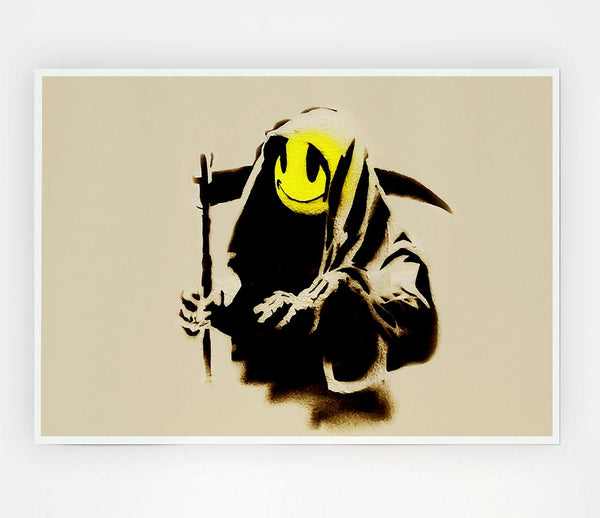 Grim Reaper Beige Print Poster Wall Art