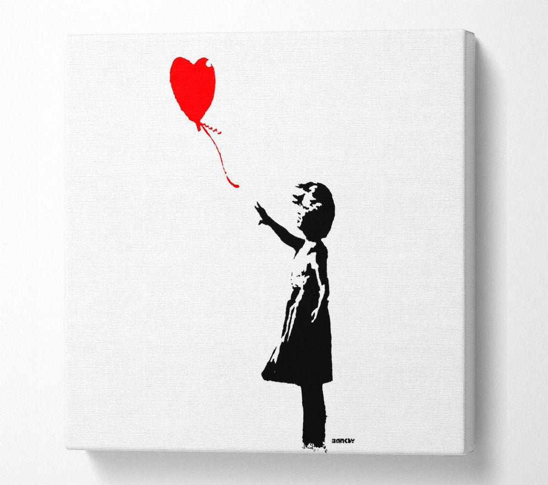 Picture of Heart Girl Square Canvas Wall Art