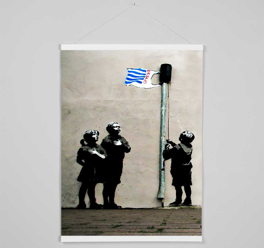 Homage To The Tesco Flag Hanging Poster - Wallart-Direct UK