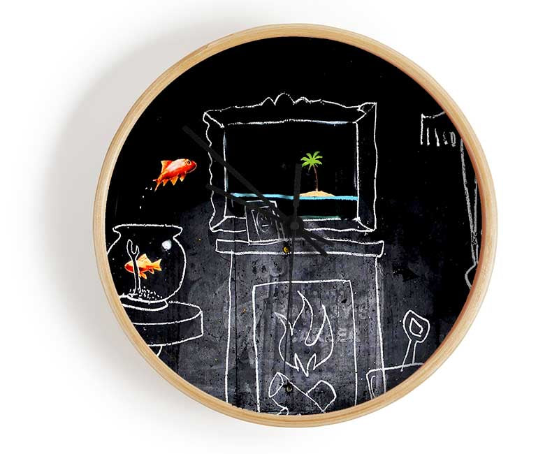 Home Drawing Clock - Wallart-Direct UK