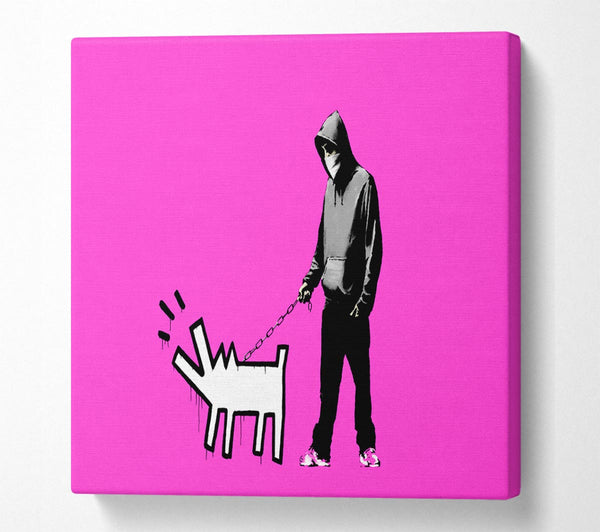 Picture of Hoodie With Snapper Pink Square Canvas Wall Art