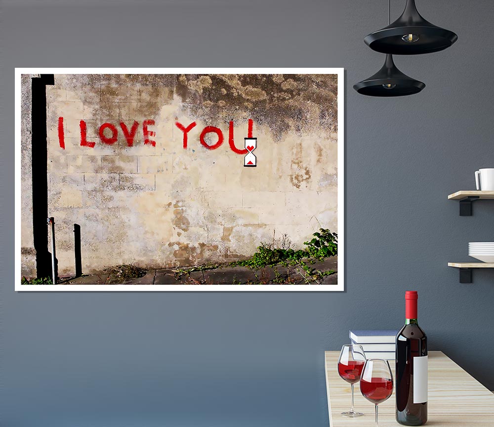 I Love You Timer Print Poster Wall Art