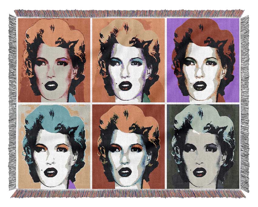 Kate Moss Six Faces Woven Blanket