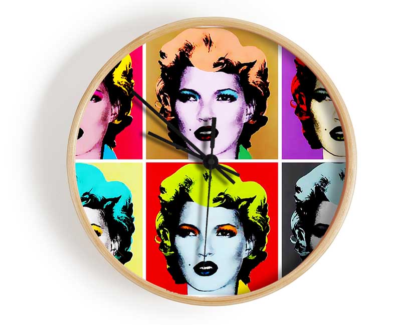 Kate Moss Six Faces Clock - Wallart-Direct UK