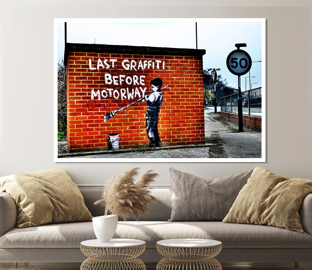 Last Graffiti Before Motorway Print Poster Wall Art