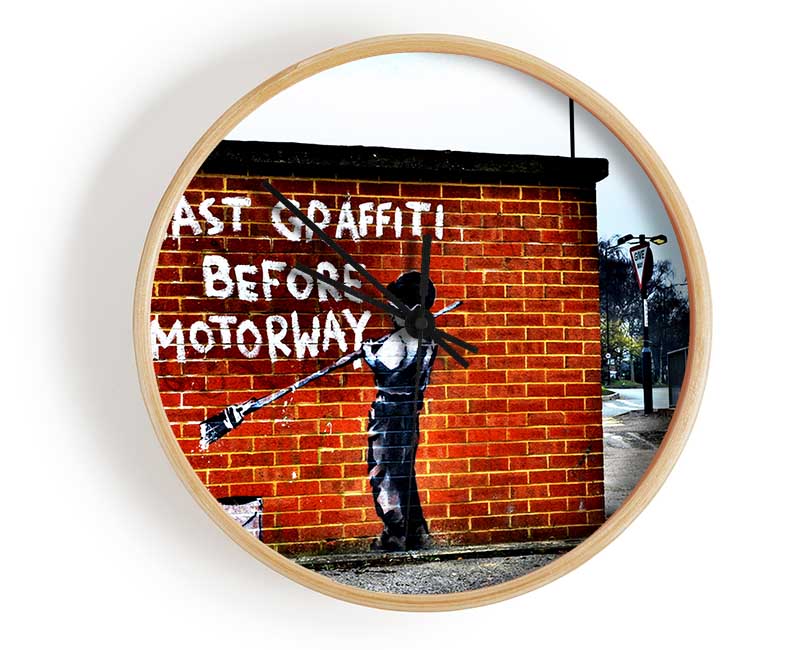 Last Graffiti Before Motorway Clock - Wallart-Direct UK