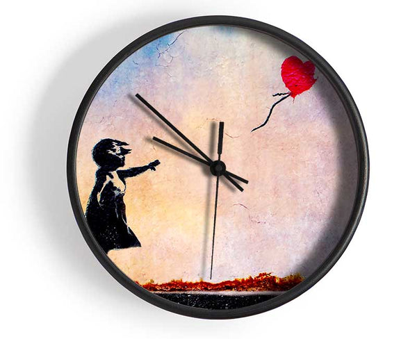 Love Heart Balloon Sunset Clock - Wallart-Direct UK