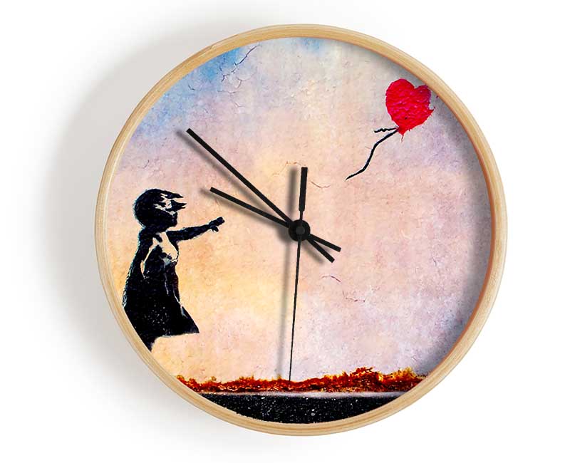 Love Heart Balloon Sunset Clock - Wallart-Direct UK