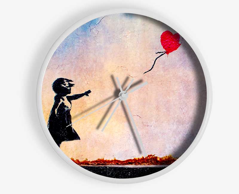 Love Heart Balloon Sunset Clock - Wallart-Direct UK