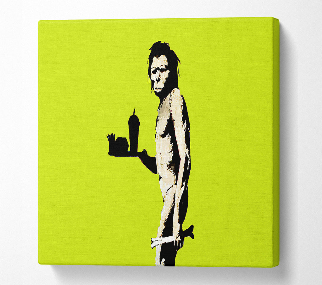 A Square Canvas Print Showing Mcdonalds Caveman Lime Square Wall Art