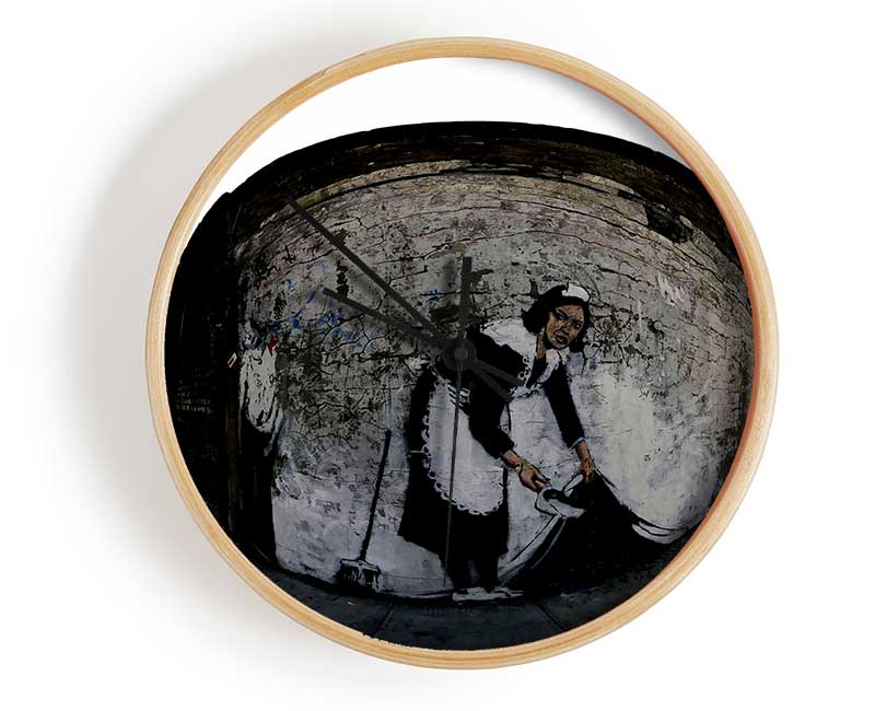 Maid Sweeping It Under The Carpet Clock - Wallart-Direct UK