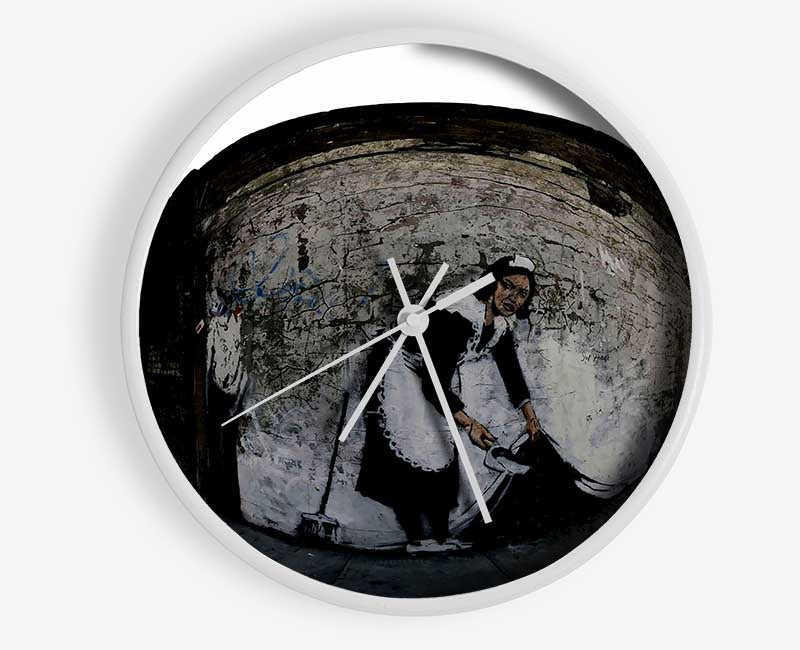 Maid Sweeping It Under The Carpet Clock - Wallart-Direct UK