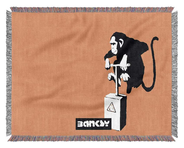 Monkey Detonator Lime Woven Blanket