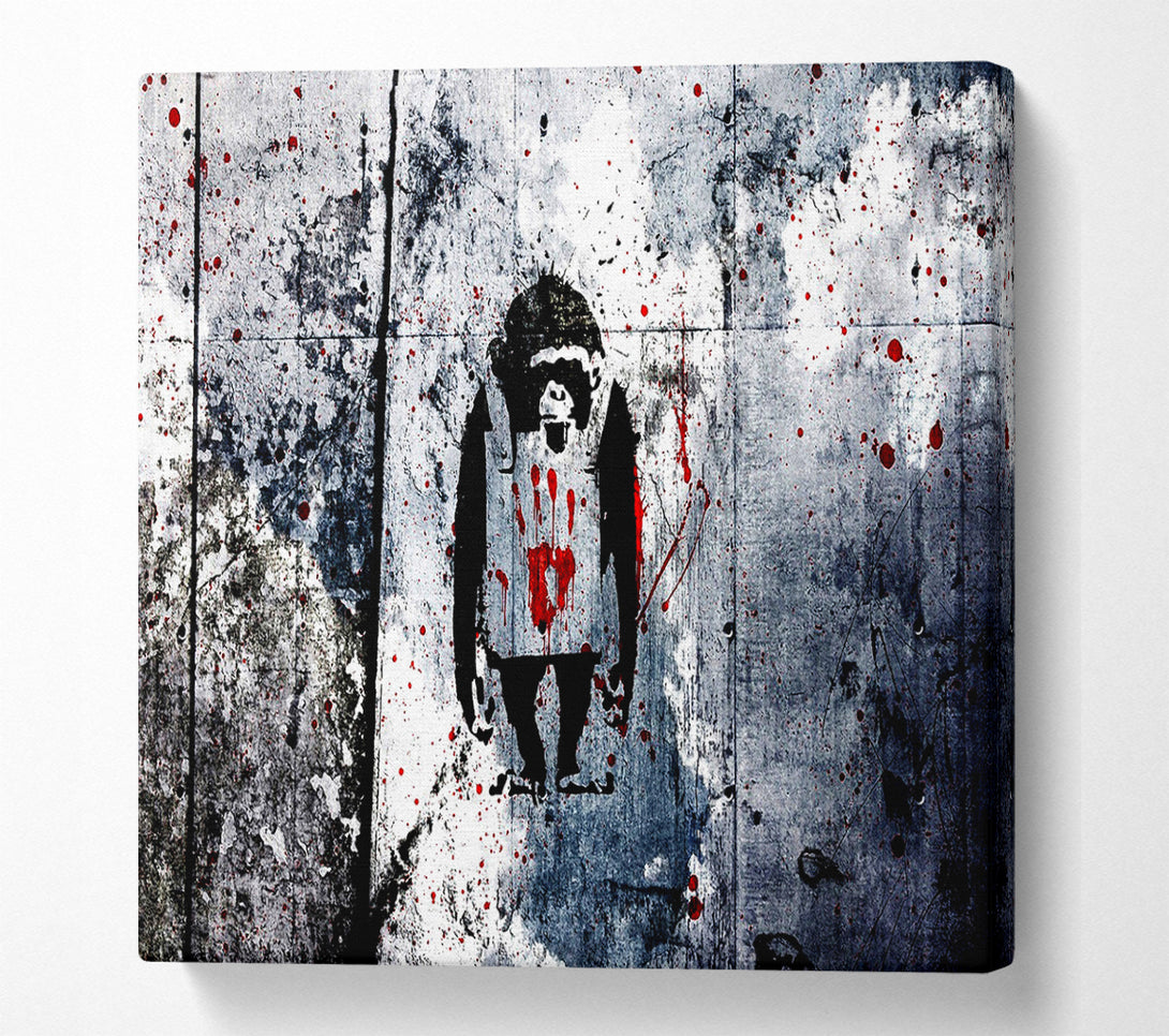 A Square Canvas Print Showing Monkey Square Wall Art