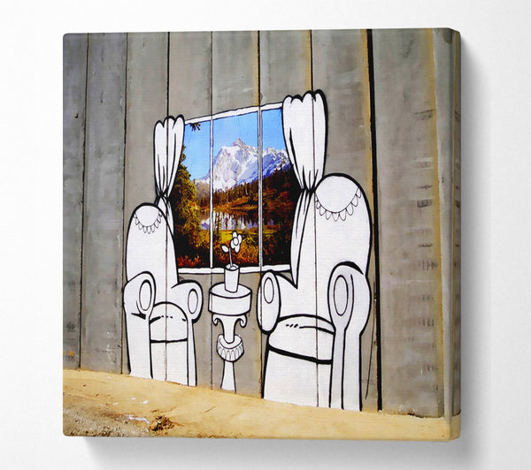 A Square Canvas Print Showing Paradise Concrete Square Wall Art