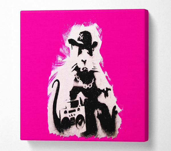 A Square Canvas Print Showing Pimp Rat Square Wall Art