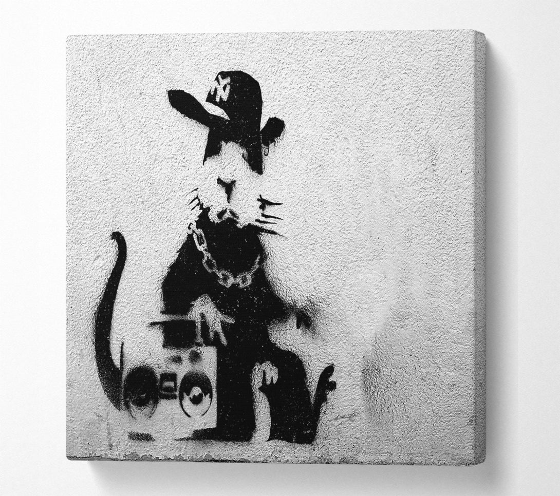 A Square Canvas Print Showing Rap Rat Square Wall Art