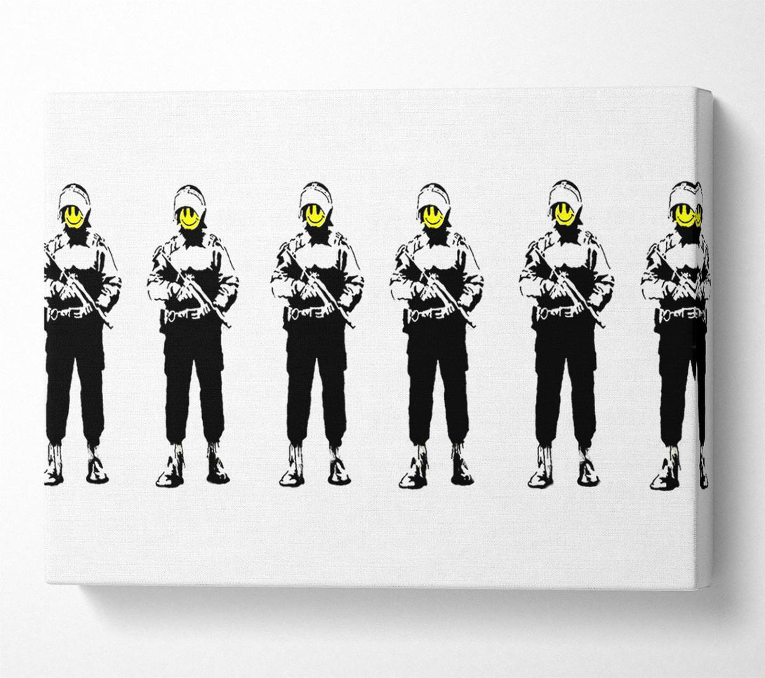 Picture of Smiley Face Line-Up Canvas Print Wall Art