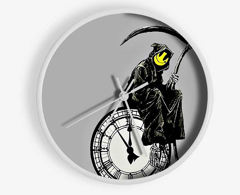 Smiley Face Reaper Times Up Clock - Wallart-Direct UK