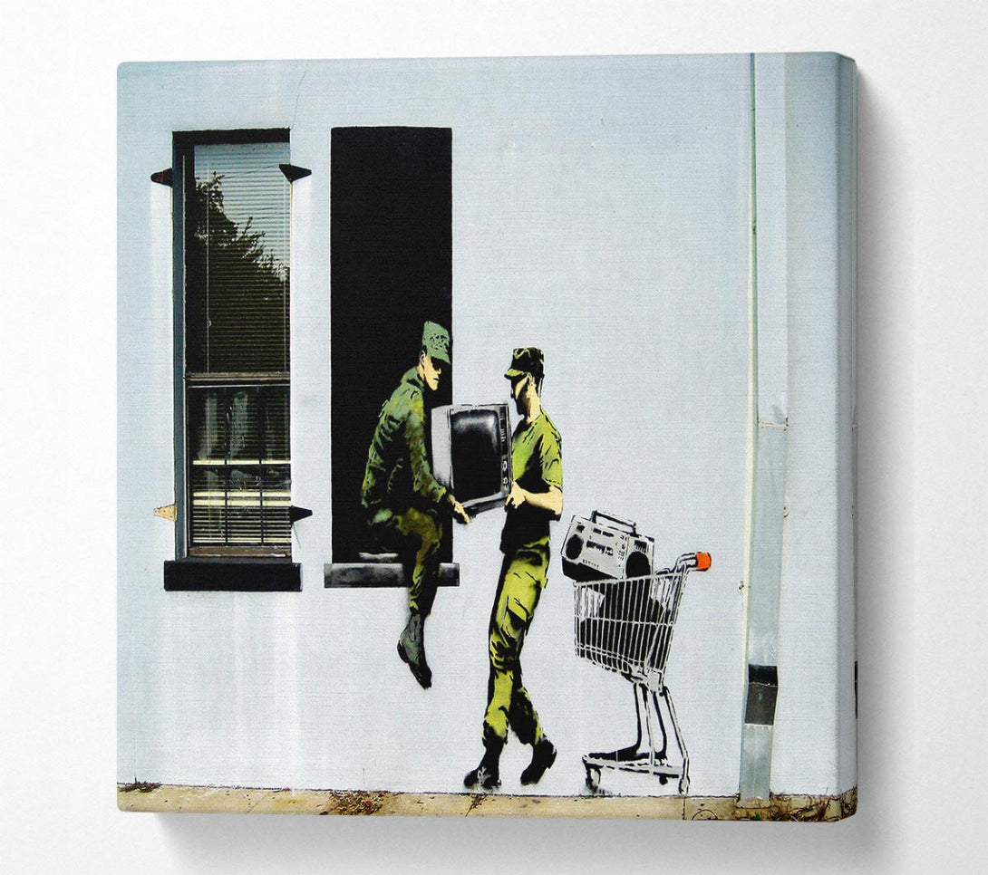 Picture of Soldier Heist Square Canvas Wall Art