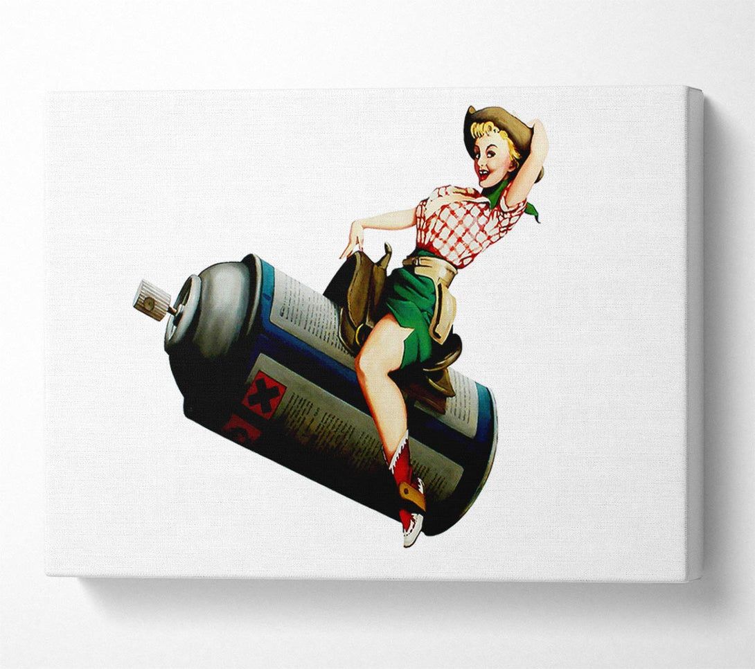 Picture of Spray Can Cowgirl Canvas Print Wall Art