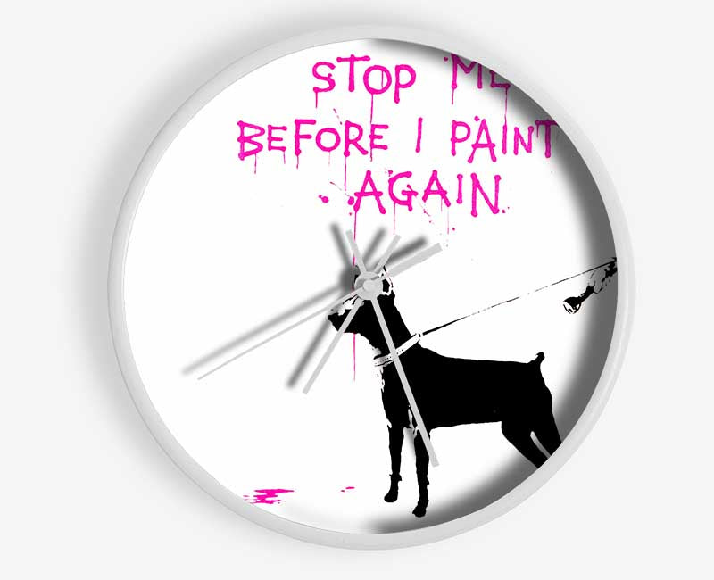 Stop Me Before I Paint Again Clock - Wallart-Direct UK