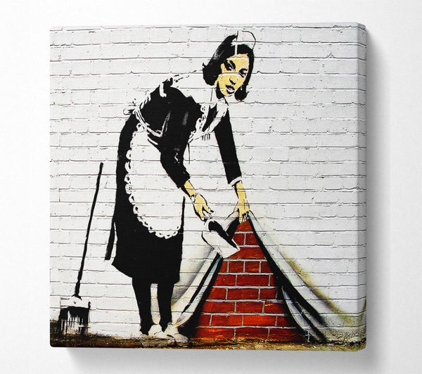 Picture of Sweep It Under The Carpet Square Canvas Wall Art