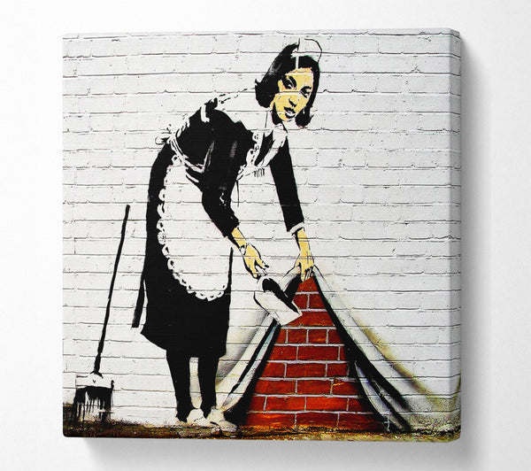 A Square Canvas Print Showing Sweep It Under The Carpet Square Wall Art