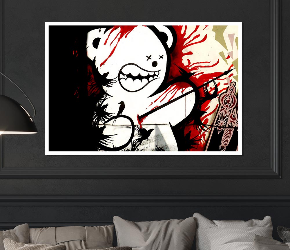 Teddy Bear Violence Print Poster Wall Art