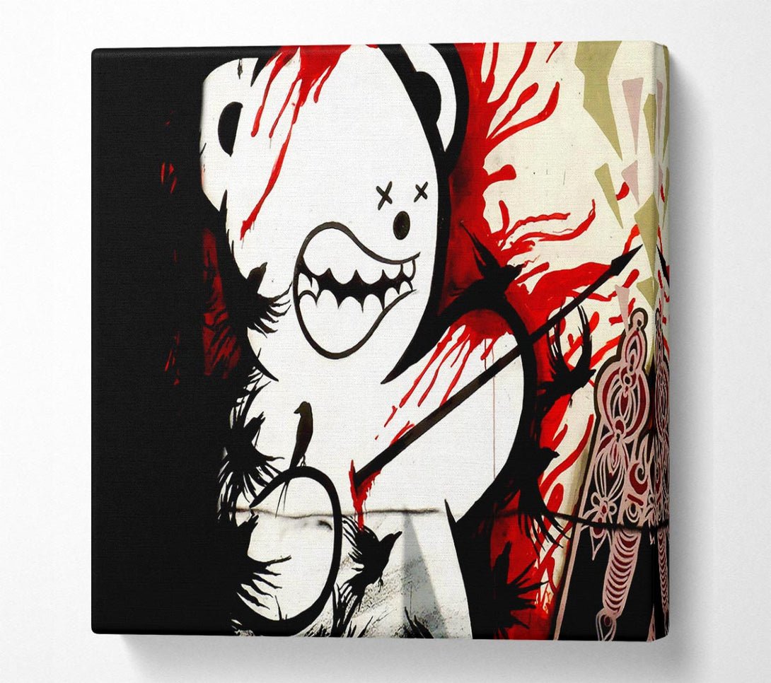 Picture of Teddy Bear Violence Square Canvas Wall Art