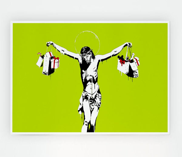 Thank Christ For Shopping Lime Print Poster Wall Art