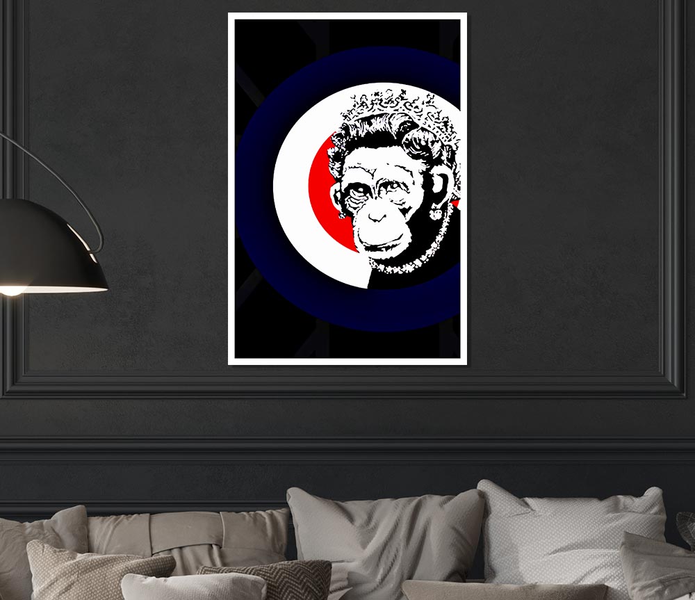 The Queen Monkey Print Poster Wall Art