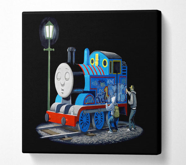 Picture of Thomas The Tank Graffiti Square Canvas Wall Art