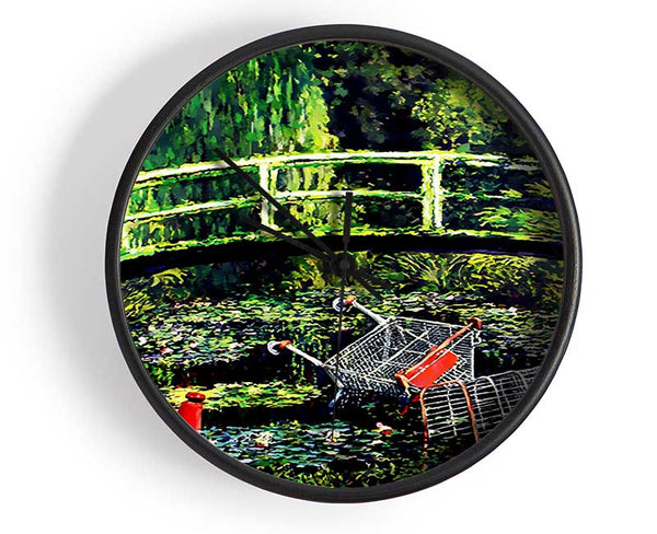 Water Lillies Trash Clock - Wallart-Direct UK