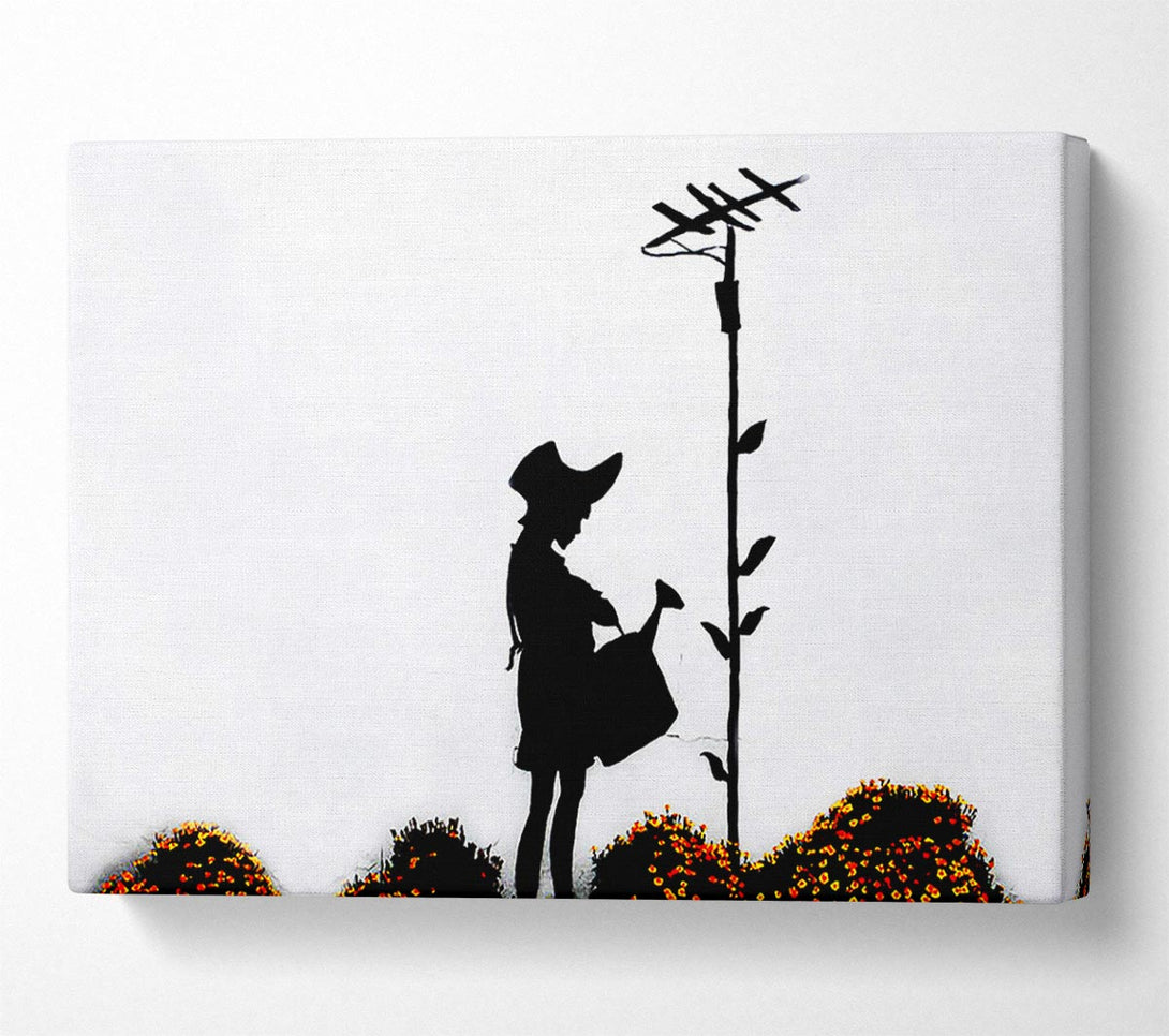 Picture of Watering Can Girl Canvas Print Wall Art