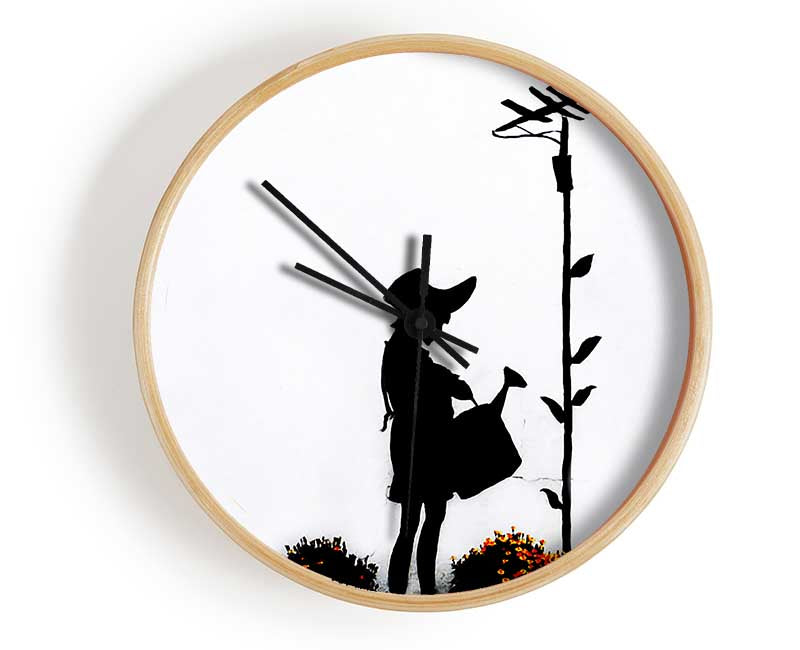 Watering Can Girl Clock - Wallart-Direct UK