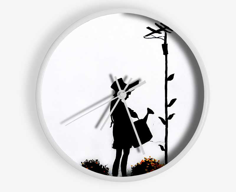 Watering Can Girl Clock - Wallart-Direct UK