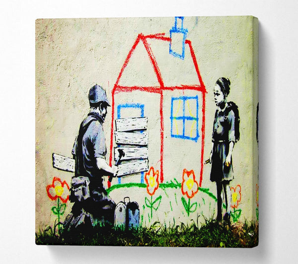 Picture of Wendy House Barricade Square Canvas Wall Art