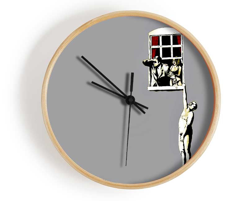 Window Lovers Grey Clock - Wallart-Direct UK