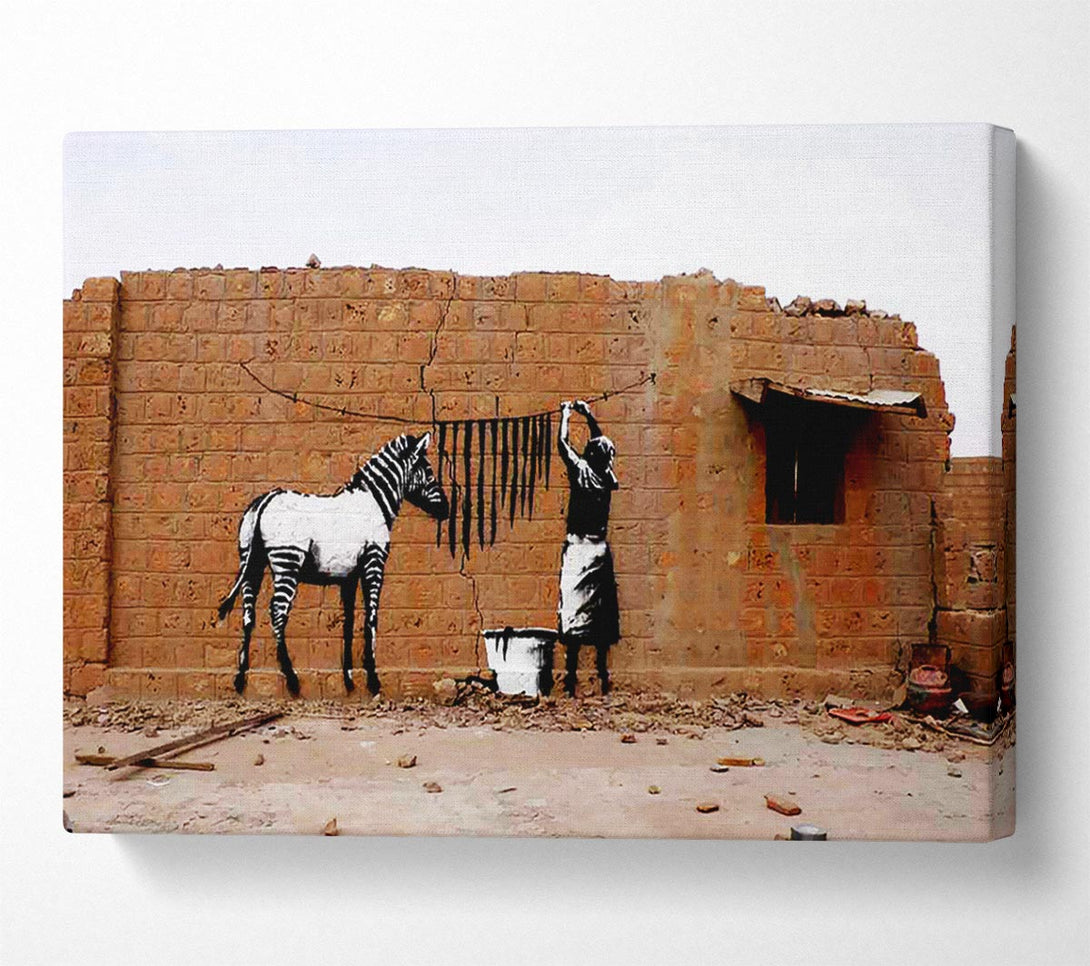 Picture of Zebra Stripes Washing Canvas Print Wall Art