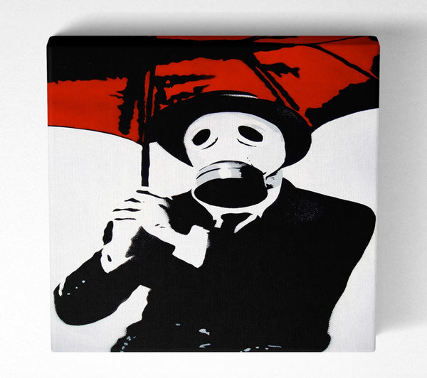 Picture of Bankers Gas Mask Close-Up Square Canvas Wall Art