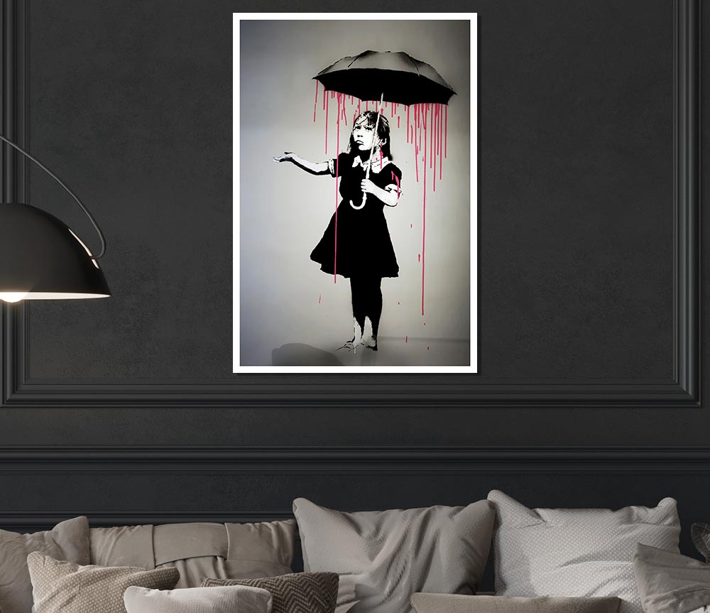 Umbrella Girl Print Poster Wall Art