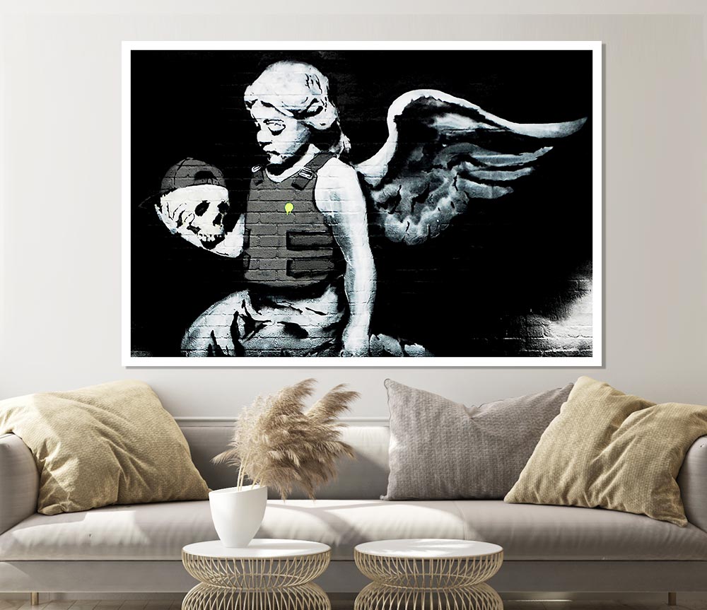 Angel Skull Print Poster Wall Art